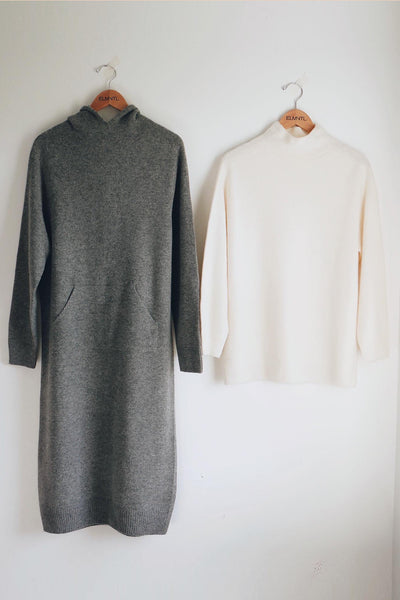 ELMNTL NYC Sustainable Fashion - Hood Sweater Long Dress