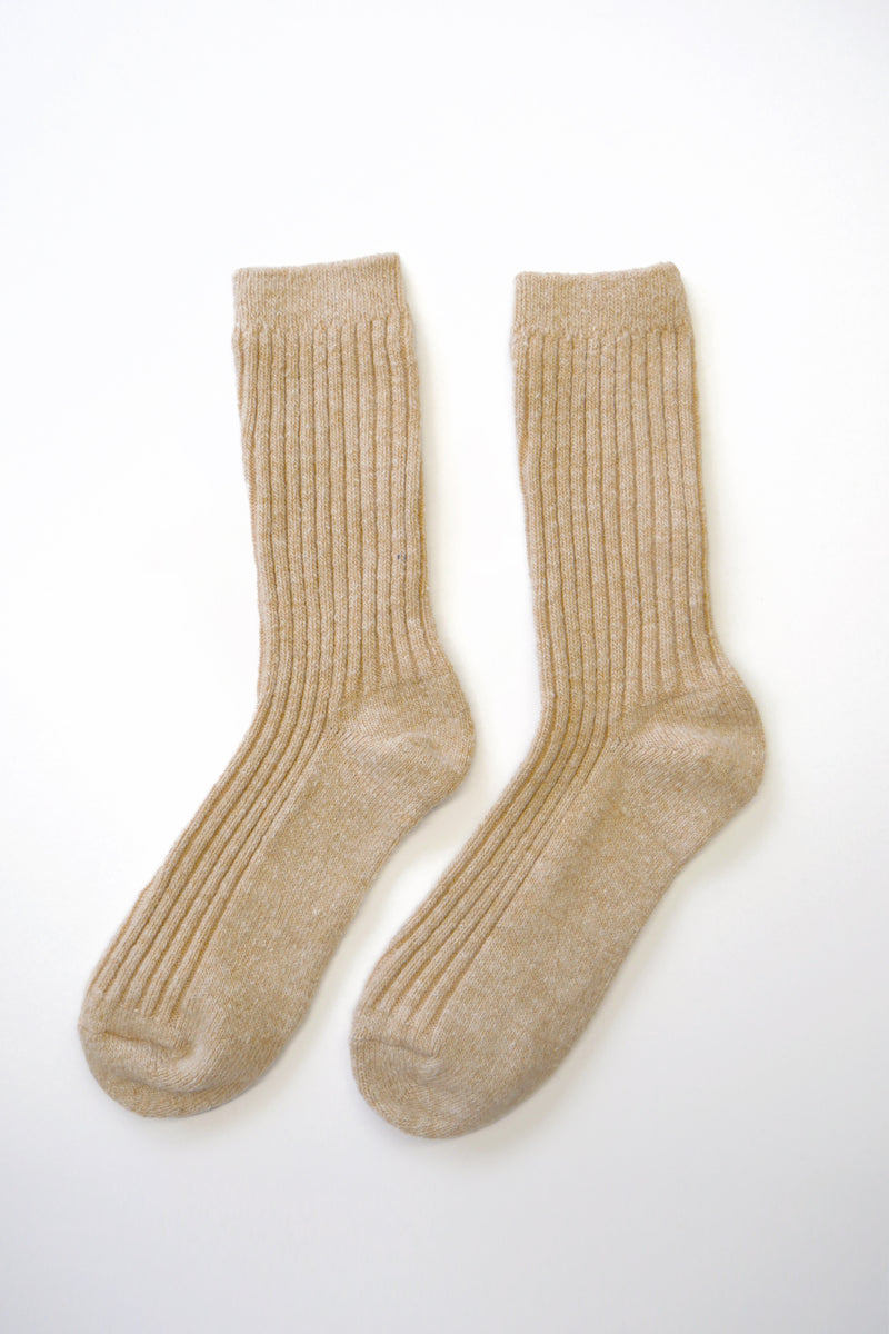 Mens Classic Wool Socks - Sand