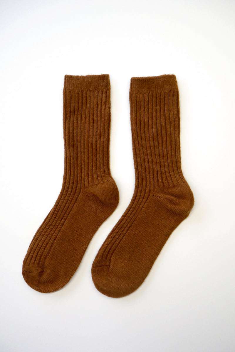 Mens Classic Wool Socks - Camel