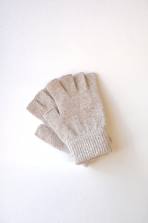 Fingerless Wool Gloves - Heather Oatmeal