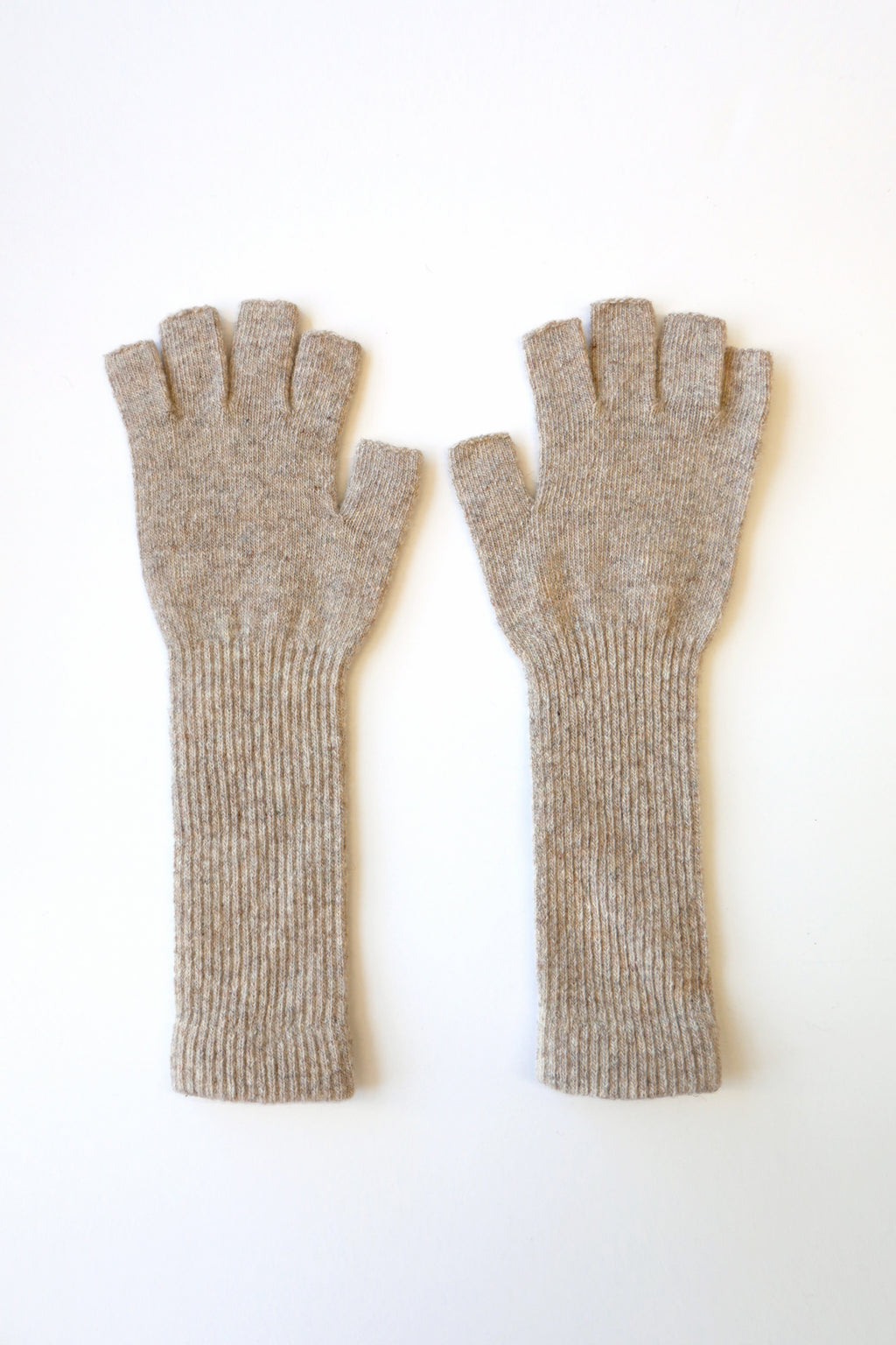 Wool Long Gloves - Beige