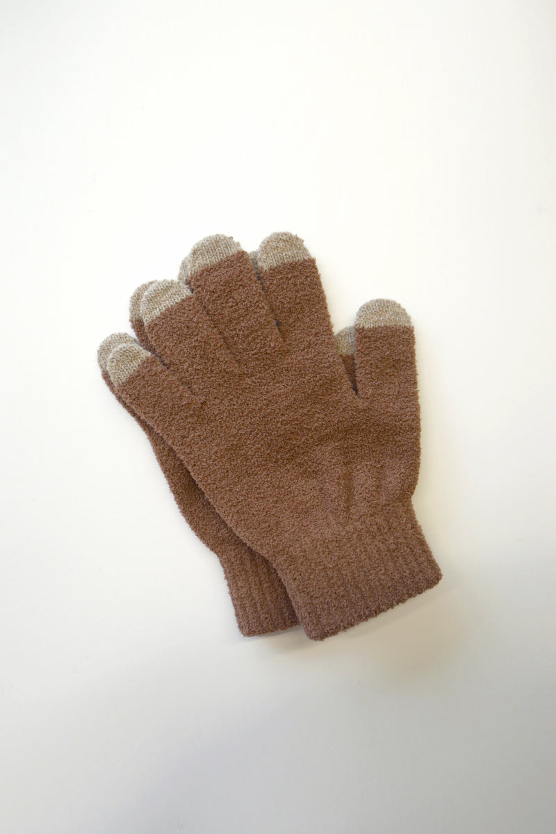 Plush Touch-Screen Gloves - Acorn